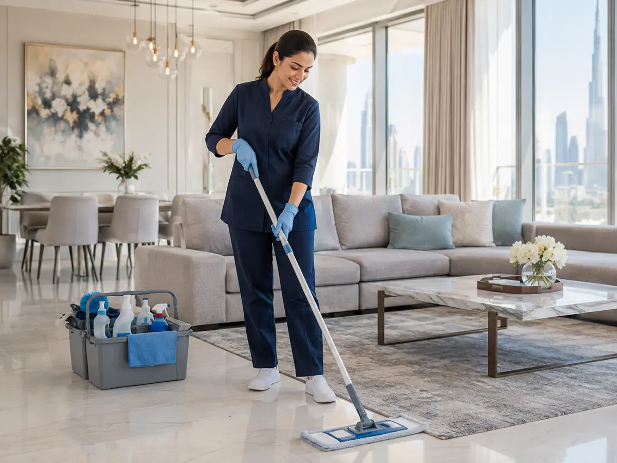 Professional Onesfix cleaner working in a modern home