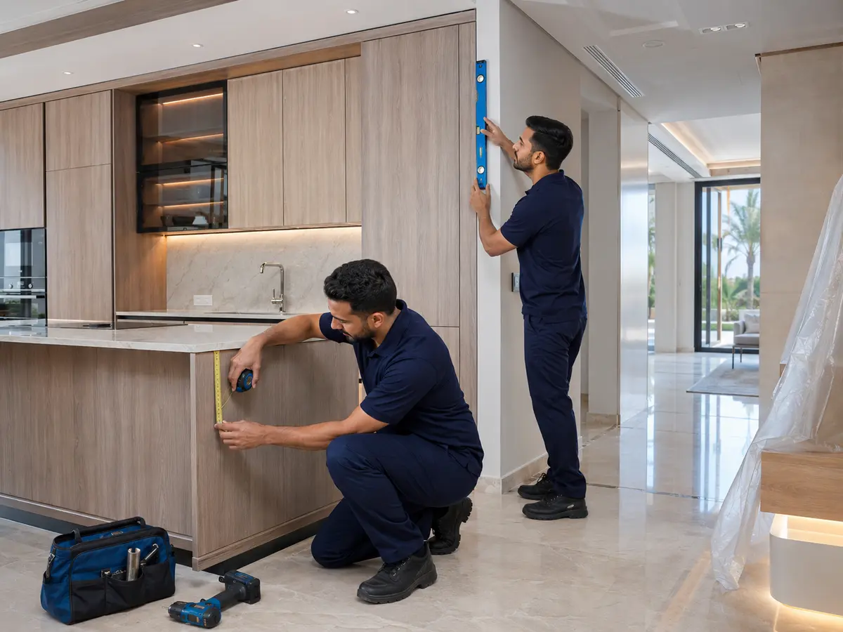 Onesfix renovation specialists working inside a modern property